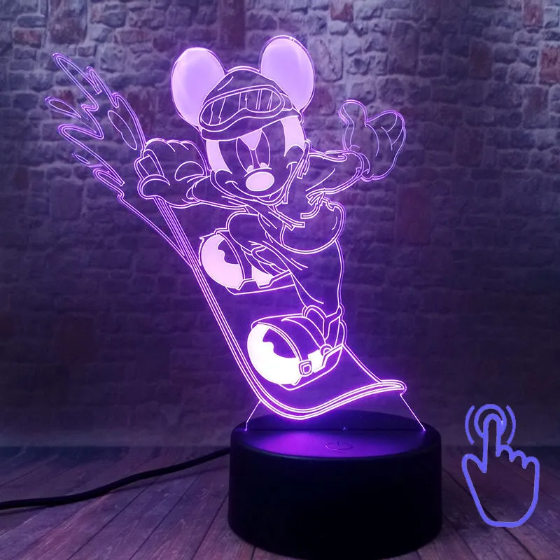 Touch Switch 5 Микки Аниме Figma 3D светодиодный стол Ночной светильник 7 цветов Изменение сна светильник Мышь мягкий термополиуретановый чехол для телефона с Мышь фигурка из аниме «Astroboy(светильник-Набор для творчества, обучающая игрушка для малышей - Цвет: Touch Switch 5