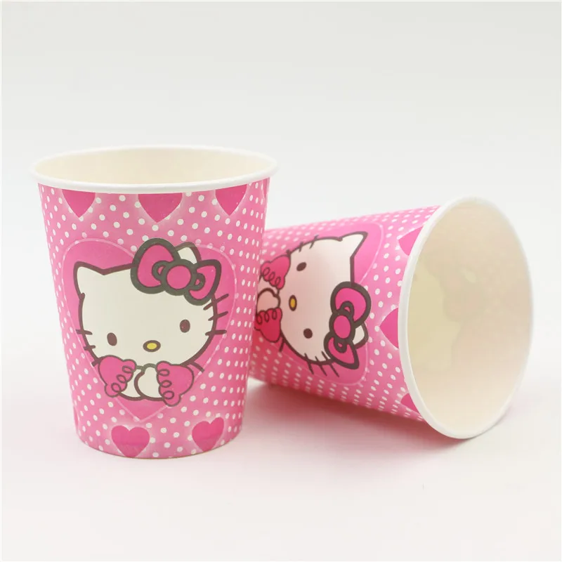 1 сумка 100 шт. бумажная чашка hello kitty для мальчиков и девочек украшение на день