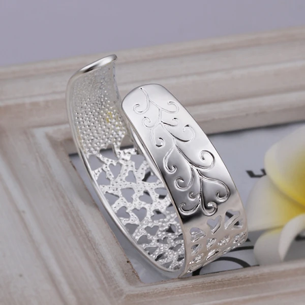 Wholesale Price !! Silver Fashion Jewelry Bracelet &amp Bangles Elegant Hearts Bangle for Women Girls | Украшения и аксессуары