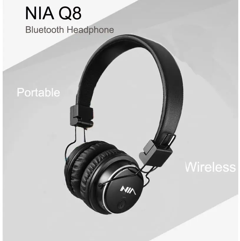 nia Q8 стерео Bluetooth наушники Wirelsee стерео складные спортивные гарнитуры Поддержка app с микрофоном Поддержка TF FM радио
