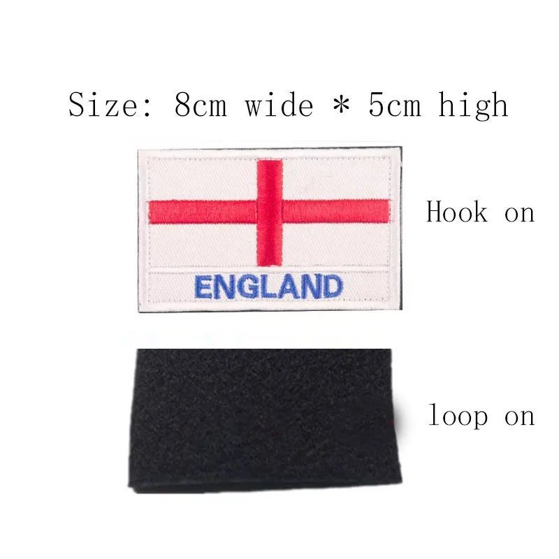 Бесплатная доставка нашивка с крючком и петлей для английского флага ширина 8 см