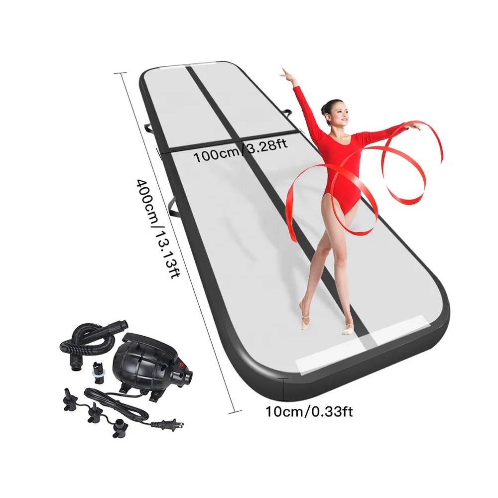 

Drop Stitch Material Inflatable Air Track Black Color 4*1M Gym Mat For Fitness Top Quality Home Use Inflatable Gymnastics Mats