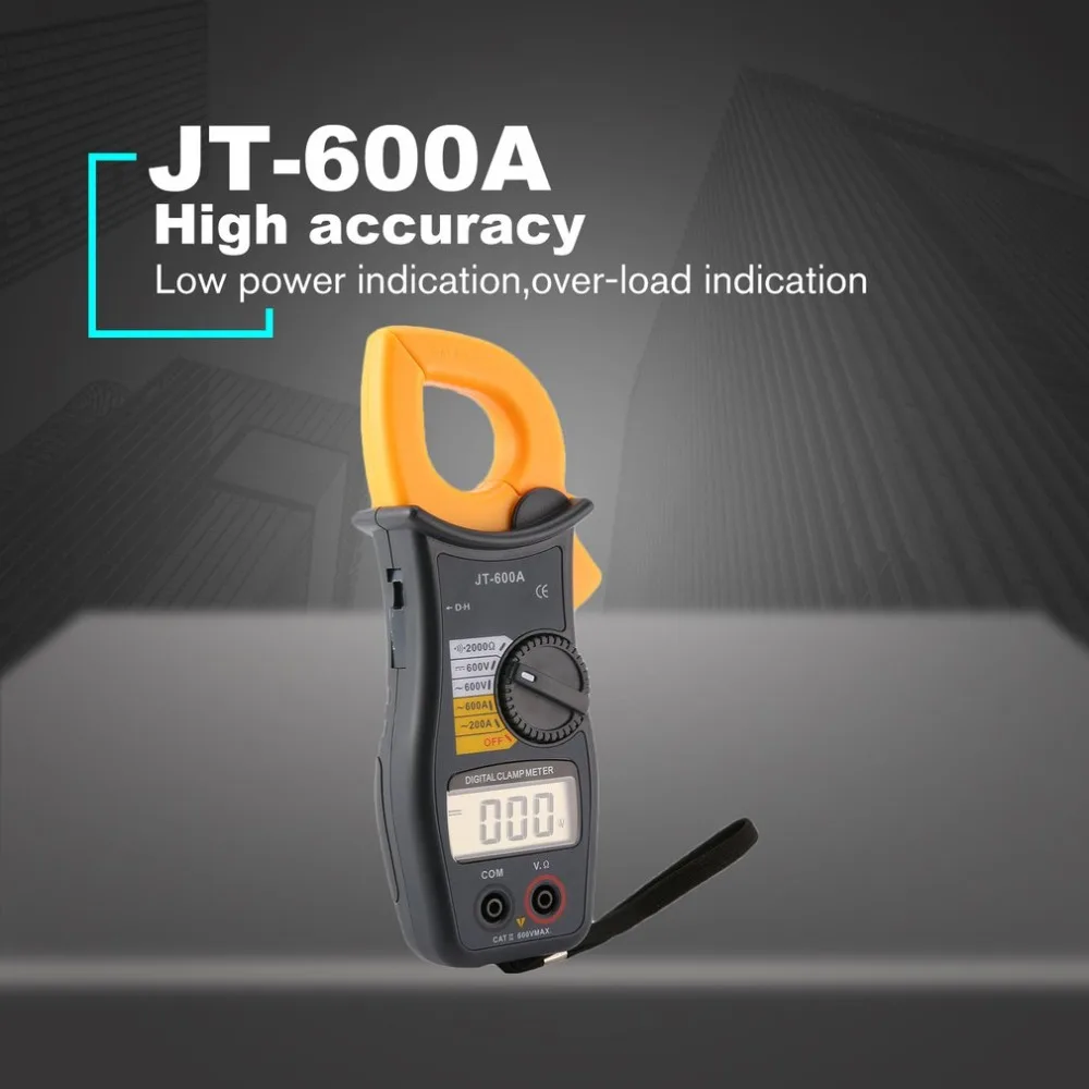 JTW JT 600A Ручной цифровой клещи мультиметр AC/DC Вольт Ток Напряжение ом тестер