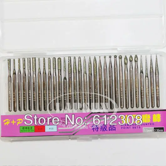 1 Набор (30 шт./компл.) Алмазное покрытие Вращающаяся головка сверла шлифовальные