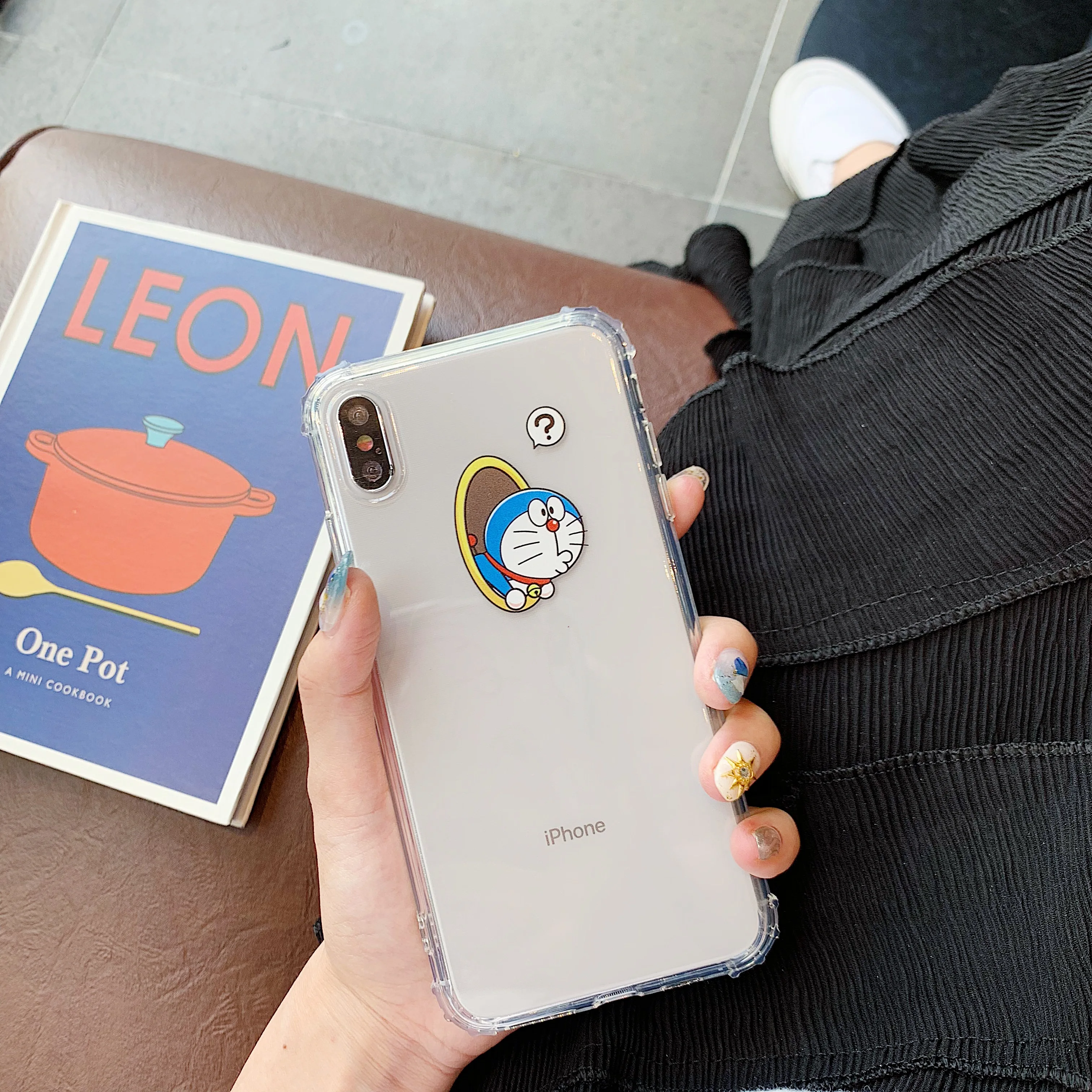 Мягкий силиконовый чехол из ТПУ Doraemon для iPhone 6s 6plus 7 8 X Xs Max прозрачный с рисунком plus