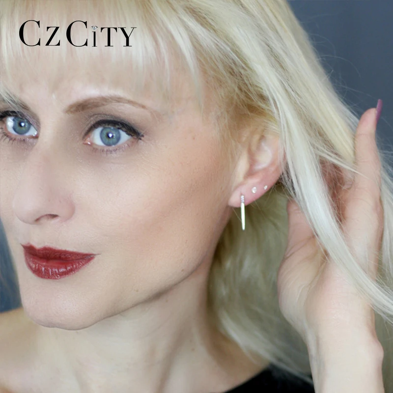 CZCITY, новинка, уникальные 925 пробы, серебряные серьги-капли с кисточками для женщин, элегантная цепочка, хорошее ювелирное изделие для выпускного вечера, бижутерия, рождественские подарки
