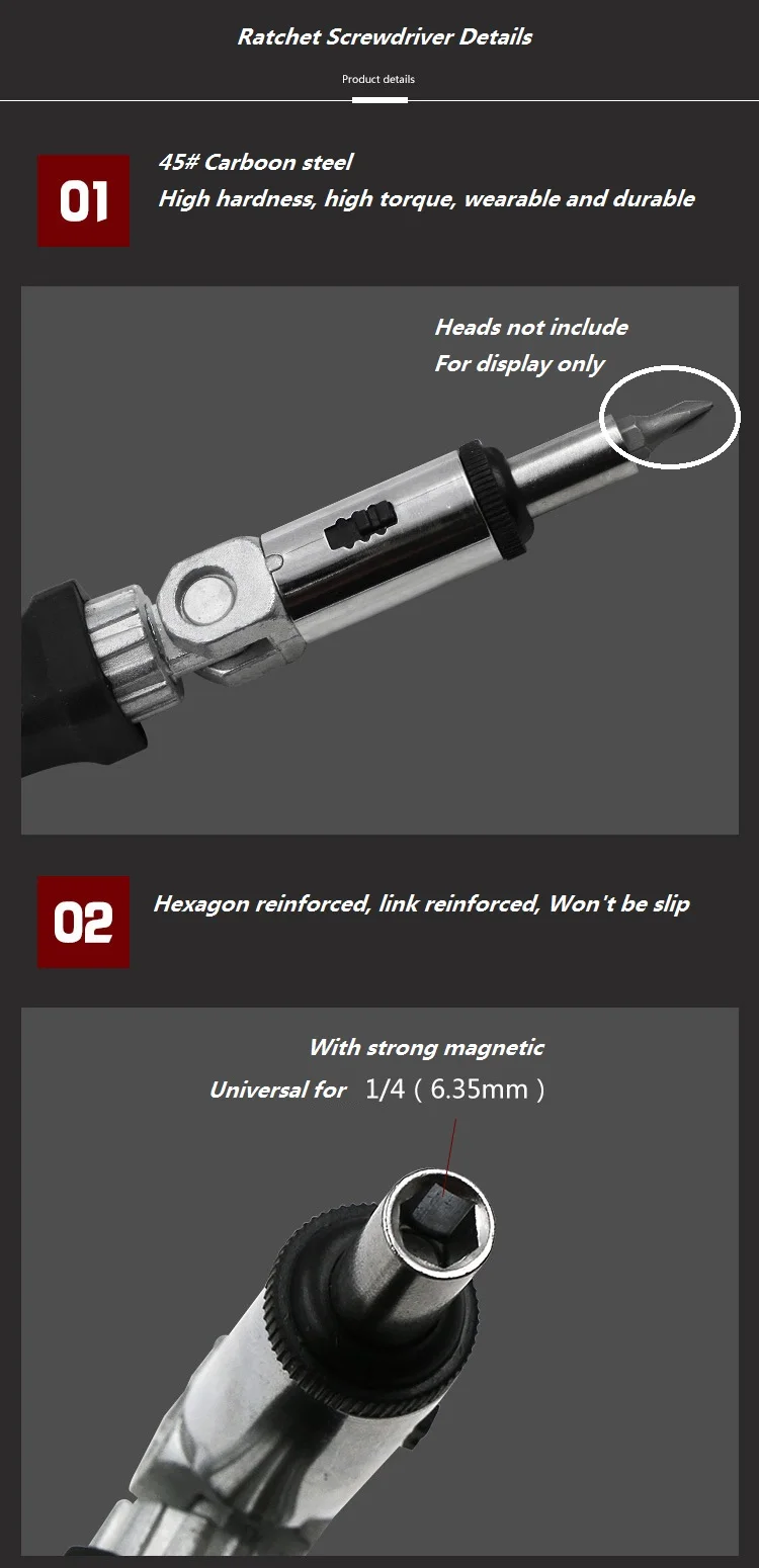 Ratchet Screwdriver 180 Degree T-type Foldable Screwdriver Set 1/4 Hex Interface Lock Disassemble Screwdriver Maintenance Tools