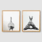 Картина на холсте с изображением хвоста кролика, Забавный Декор для ванной