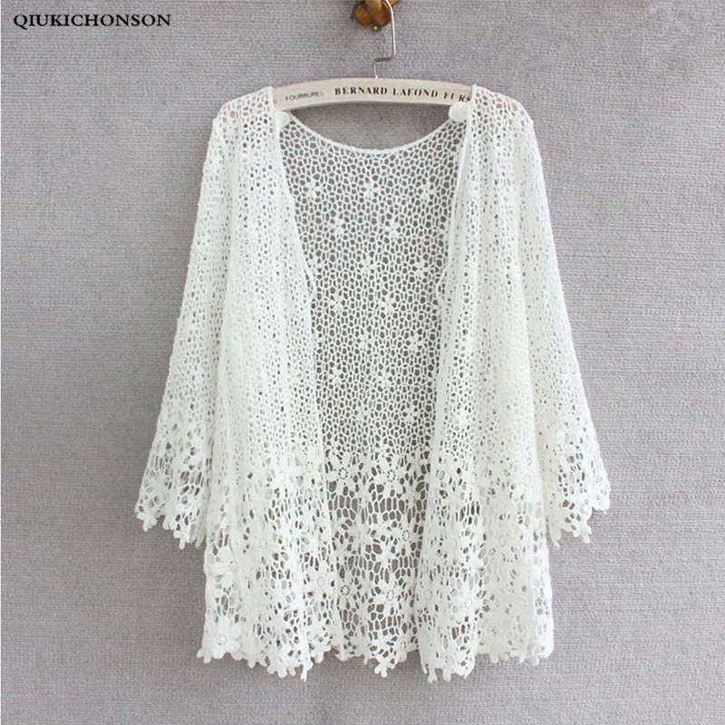 Japanese style mori girl lace cardigan women 2020 fashion floral hollow-out crochet tops summer renda |