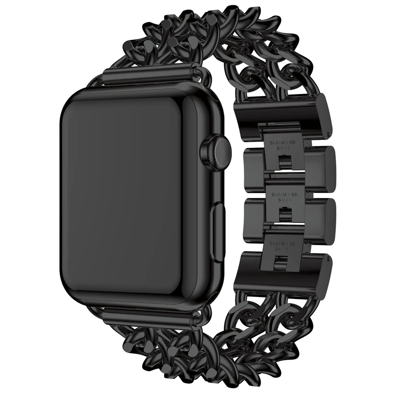 Ремешок-цепочка из нержавеющей стали для iphone мужчин и женщин Apple Watch ремешок 38 мм 42