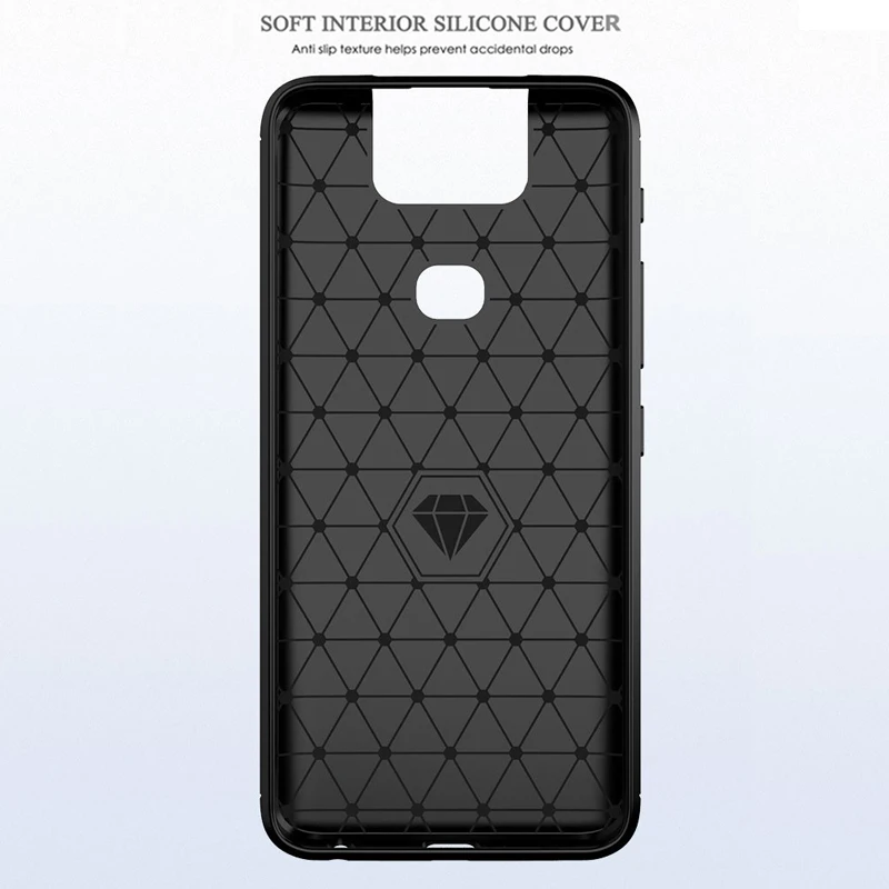 Esobest ZS630KL Shockproof Soft TPU cover for ASUS ZenFone 6 Carbon fiber Brushed texture Silicone case | Мобильные телефоны и