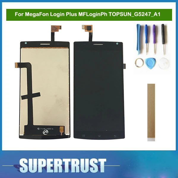 

ЖК-дисплей для MegaFon Login Plus mfloгинph TOPSUN G5247 A1, сенсорный экран со стеклом, дигитайзер в сборе, черный цвет