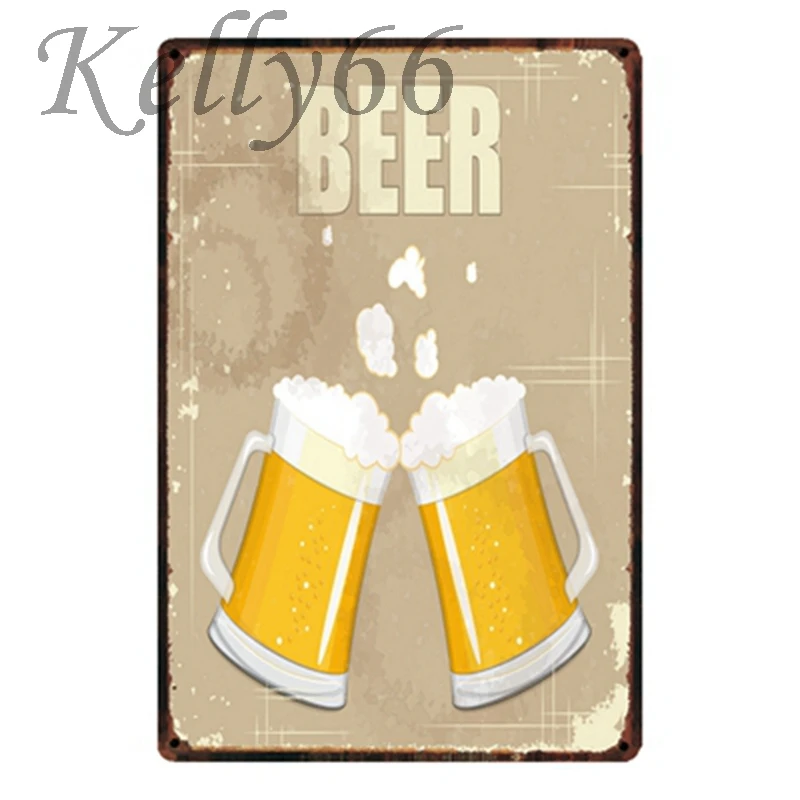 

[ Kelly66 ] Beer cheers Vintage Tin Sign Poster Home Decor Pub Wall Painting 20*30 CM Size y-1381