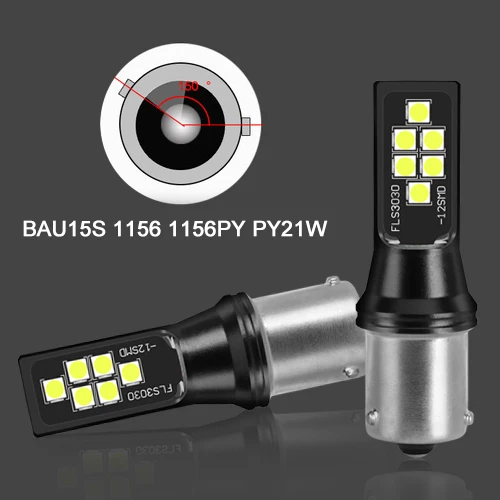 1156 BAU15S PY21W 2 шт. 1156 BA15S P21W светодиодный BAU15S PY21W 1157 BAY15D P21/5 Вт светодиодный лампы R5W 3030 автомобильные светодиоды с чипом указатели поворота авто лампы 12V 24V - Испускаемый цвет: 1156 BAU15S PY21W