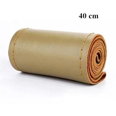 40 Beige DIY чехлы на руль из мягкой волокнистой кожи, оплетка на руль автомобиля с иглой и резьбой, аксессуары для интерьера - Название цвета: 40 Beige