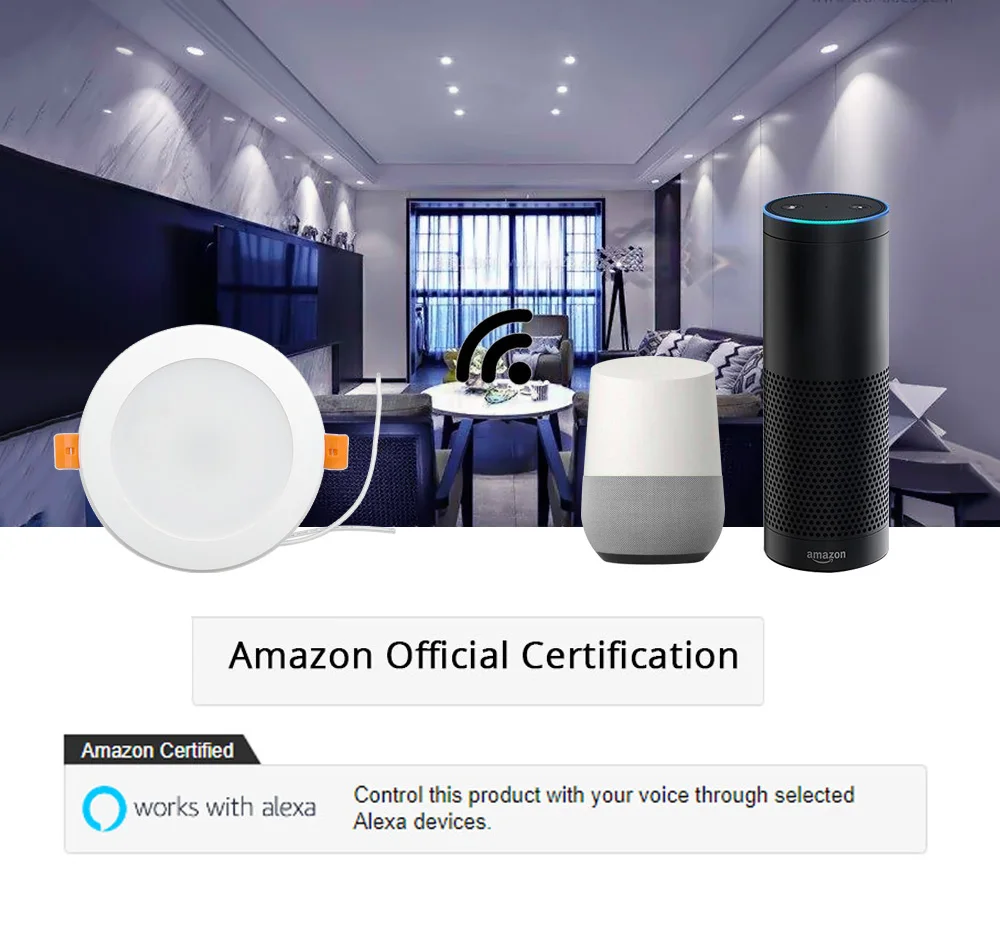 Zemismart 4 дюймов WiFi потолочный светодиодный светильник RGBW 10 Вт Голосовое управление Alexa Echo точечное шоу Google Home Assistant IFTTT домашняя Автоматизация