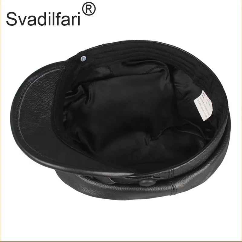 Кепка в стиле милитари Svadilfari Мужская кожаная кепка роскошная регулируемая с