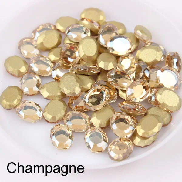 Champagne Зеркальная поверхность, не требующей горячей фиксации Стразы овальной формы 6x8 мм 30/100 шт./упак. для художественного оформления ногтей, ручная работа аксессуары свадебное платье для девочки ясельного возраста и сумка-чехол для нейл-арта - Цвет: Champagne