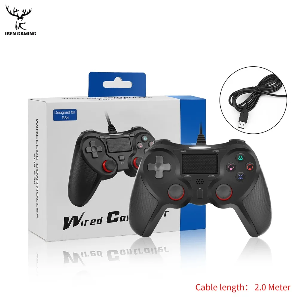 IBen USB контроллер геймпад джойстик для PS4/PS4 Pro/PS3/PC DualShock вибрации проводной