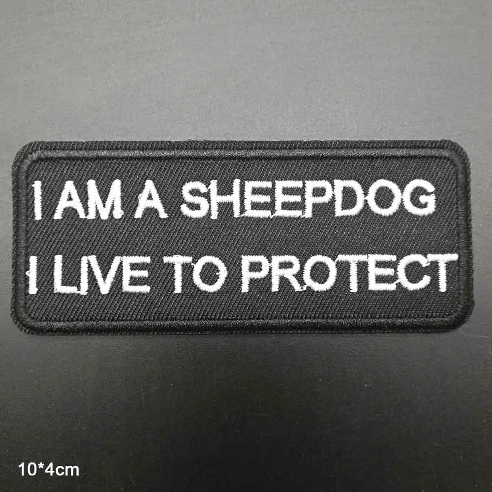 I AM A SHEEPDOG Моя вера мой щит вегетарианские слова из букв Freedom US тема Новинка клеящиеся утюгом украшения нашивки для одежды - Цвет: I AM A SHEEPDOG