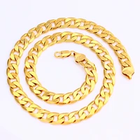 12mm thick necklace chain yellow gold filled classic mens curb necklace jewelry 24 inches