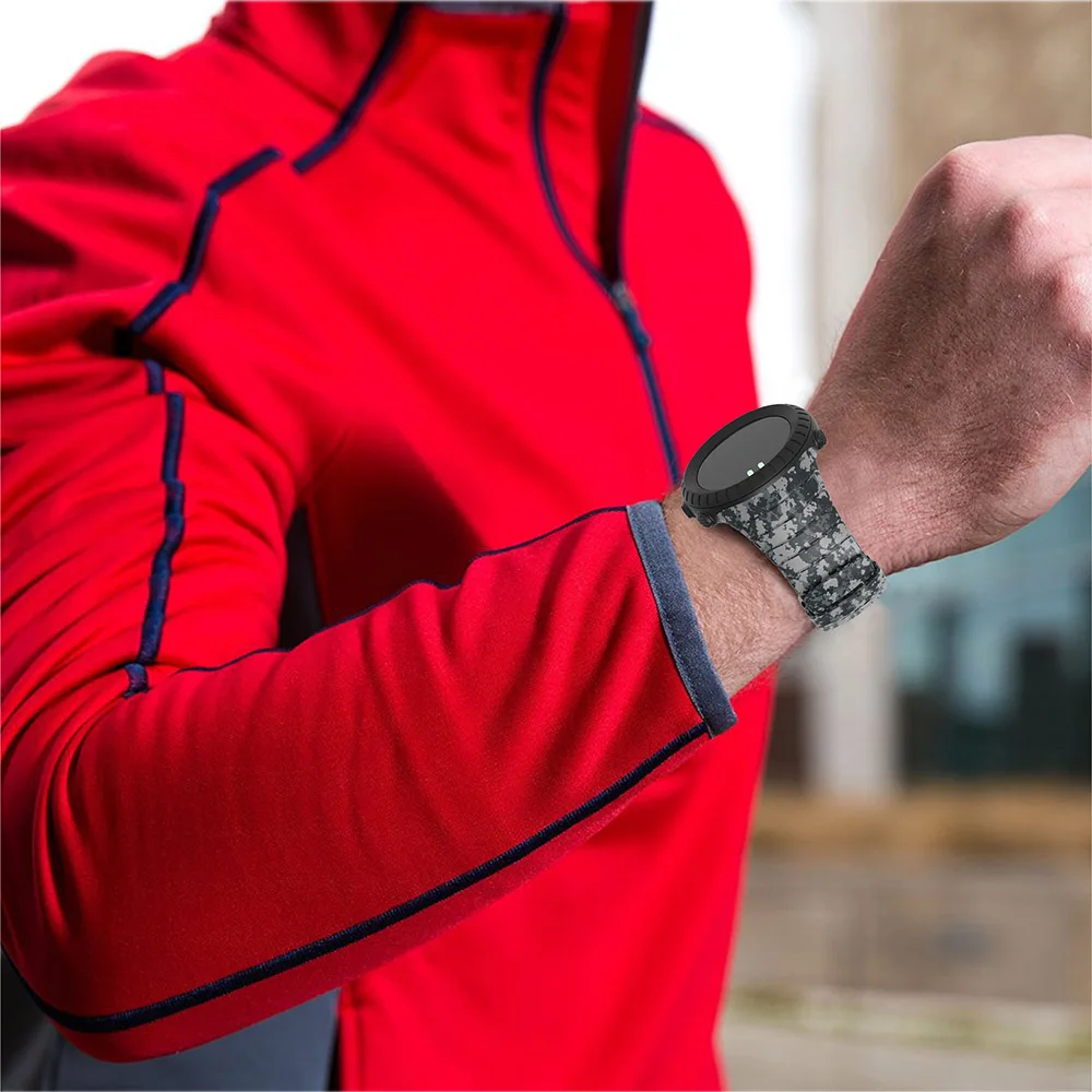 Модный Камуфляжный мягкий силиконовый спортивный ремешок для Suunto Core Смарт часы