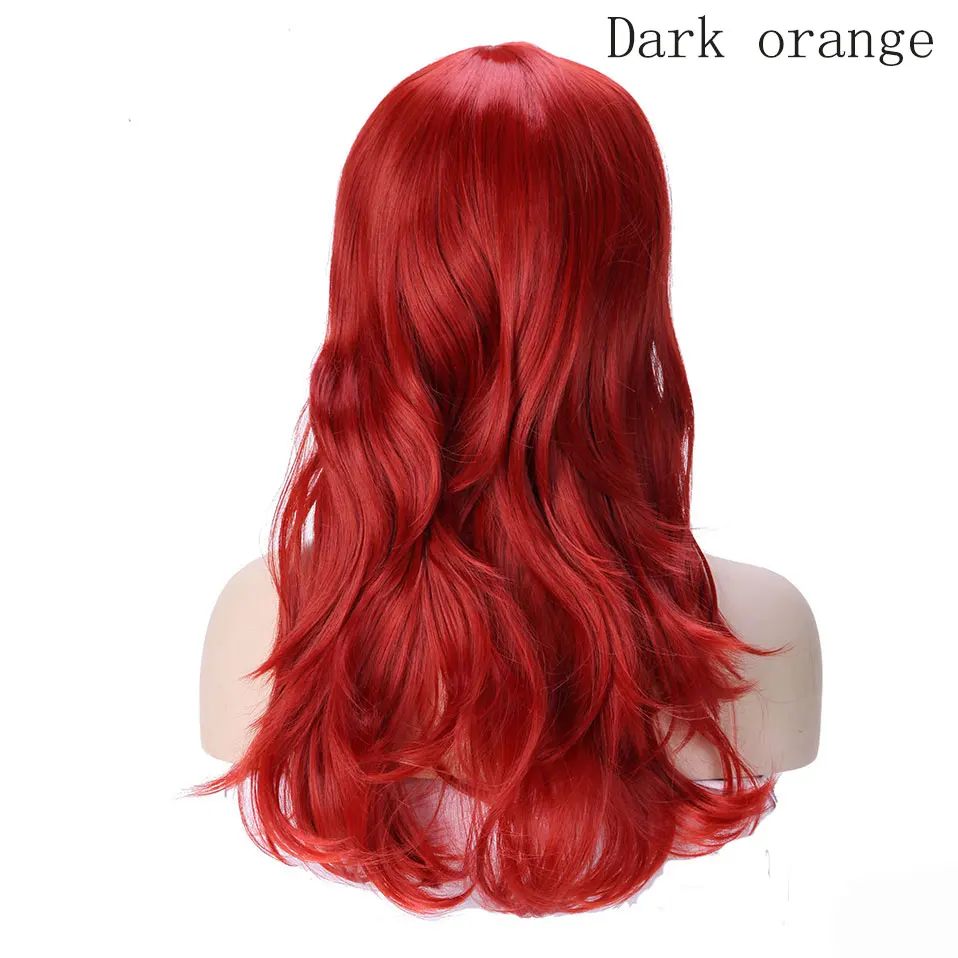 dark orange SNOILITE женские длинные свободные волнистые косплей парик коричневый термостойкие волокна натуральные синтетические волосы на голову парик Омбре вечерние для женщин - Цвет: dark orange