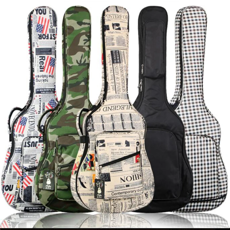 

40/41 Inch Personalized Guitar Bag Add Thick Double Shoulders Acoustic Guitar Bag Case Guitar Backpack Guitar Accessories QB15