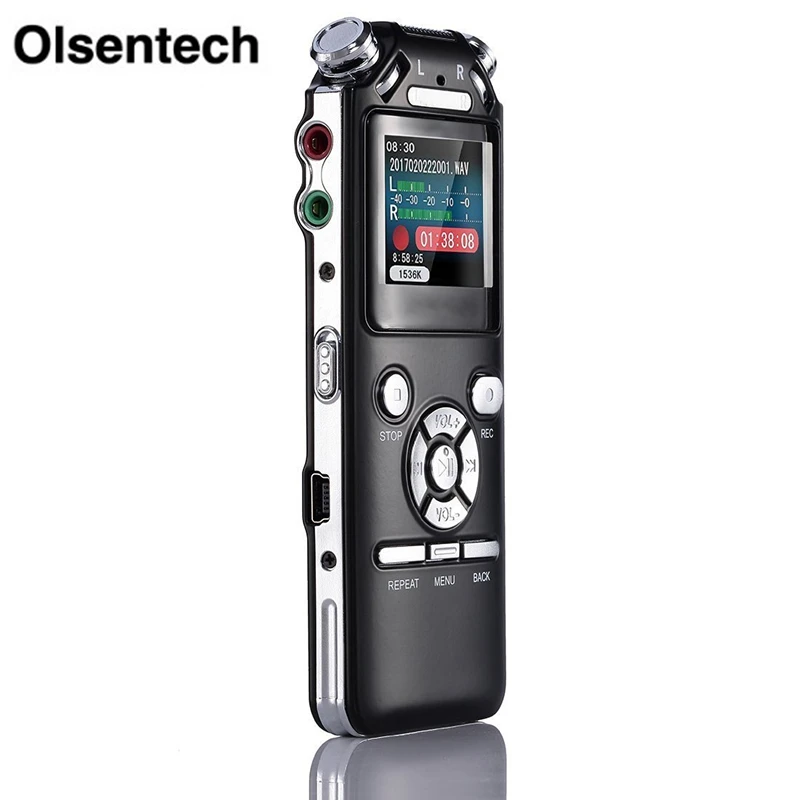 Цифровой диктофон с двумя микрофонами интеллектуальное шумоподавление