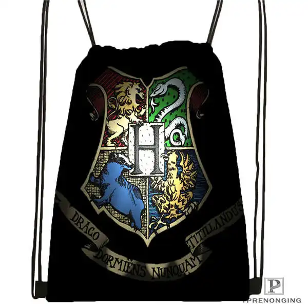 Drawstring Backpack Custom Hufflepuff-Гарри-Поттер-@ 1 походная сумка на шнурке милый рюкзак для детей(черная спинка) 31x40 см#2018612-01-(12 - Цвет: Drawstring Backpack