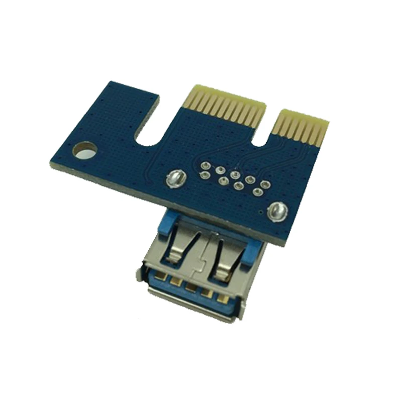 New 60cm PCI-E 1X To 16X PCI-Express 164PIN Riser Card Adapter USB 3.0 LED SATA 4Pin 6Pin High Power For BTC Miner Mining | Компьютеры и