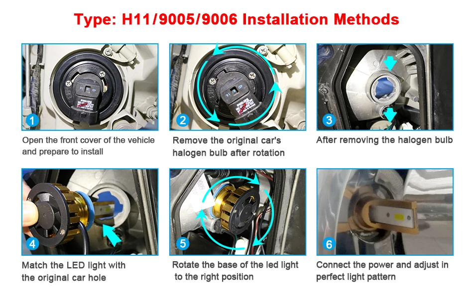 Hlxg H4 Hi/Lo светодиодный фары для автомобиля 4300K H4/9003/HB2 Hi/Lo 50 Вт 10000 мл Автомобильные фары 6000K набор для преобразования 12 в 24 В светодиодный лампы 8000K H1