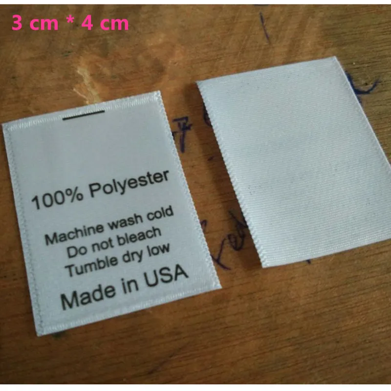 Атласная лента 100 шт. сделано в Австралии/США бирка для стирки белая по уходу