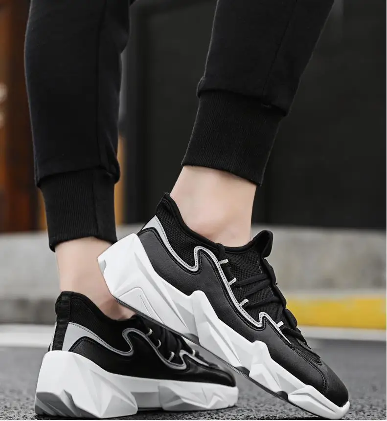 Fashion men sneakers casual and comfortable mesh platform casual shoes men's solid color soft bottom outdoor shoes K4-20