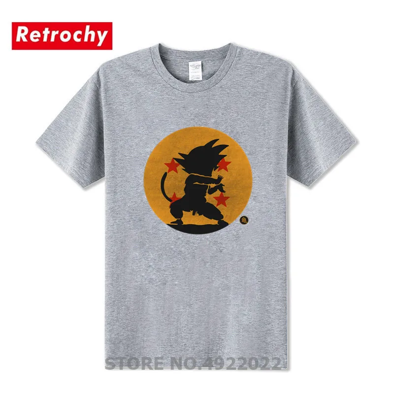 Мужская футболка с принтом Dragon Ball Z черная классическая Футболка аниме Goku Золотое