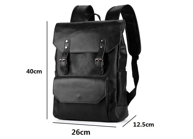 

New Backpacks for men Bags PU Leather Men's Shoulder Bags Fashion Men Business Casual School Boys Vintage Men Backpack KGM08