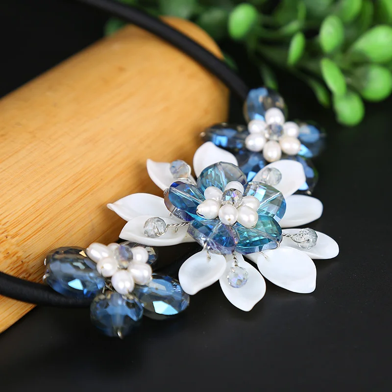 Natural pearl shell freshwater sweater chain long necklace female near round double layer wild high-end personality | Украшения и