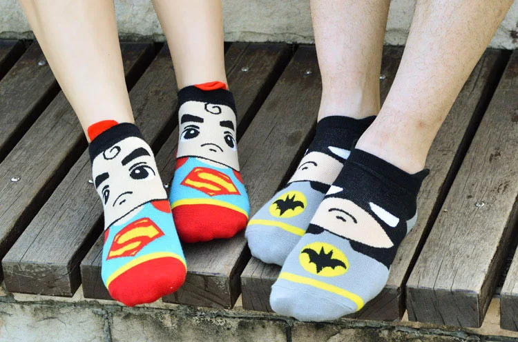 DC мужские носки, хлопковые носки до середины икры, короткие носки, серия Marvel Hero, человек-паук, джокер, супермен, бэтмен, чудо-женщина, вспышка, подарки