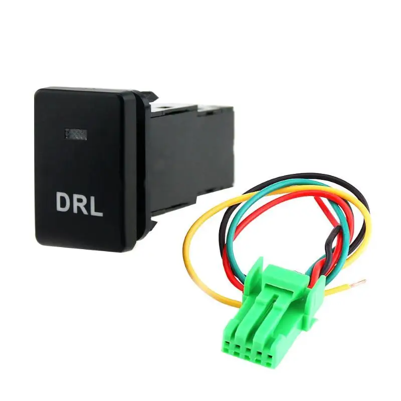 150mm Cable BlueCar DRL Daytime Switch Button LED Light 12V with Cable For Toyota Camry Corolla Yaris Highlander Prado