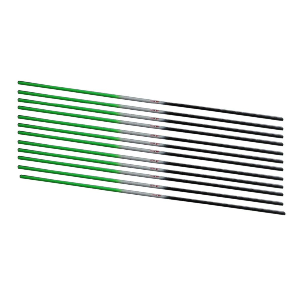 

GUGULUZA 30" Pure Carbon Arrow Shafts Fluorescent Green Bow Archery Shaft for Outdoor Hunting Archery Shooting 12pcs/lot