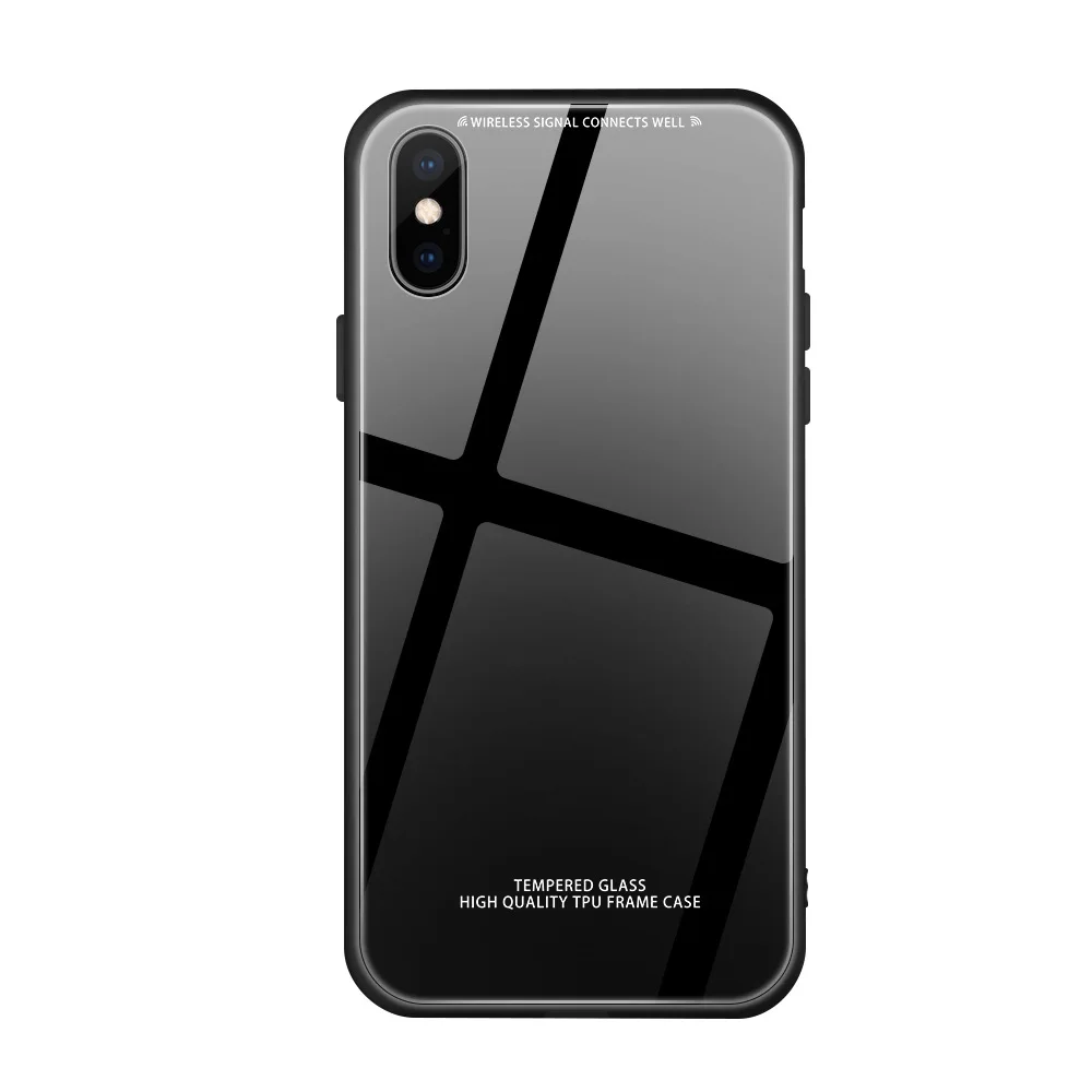 Роскошное однотонное закаленное стекло для iPhone XS XSMax XR I8 I8 Plus ударопрочный чехол для i6 i6s i6s Plus Coque