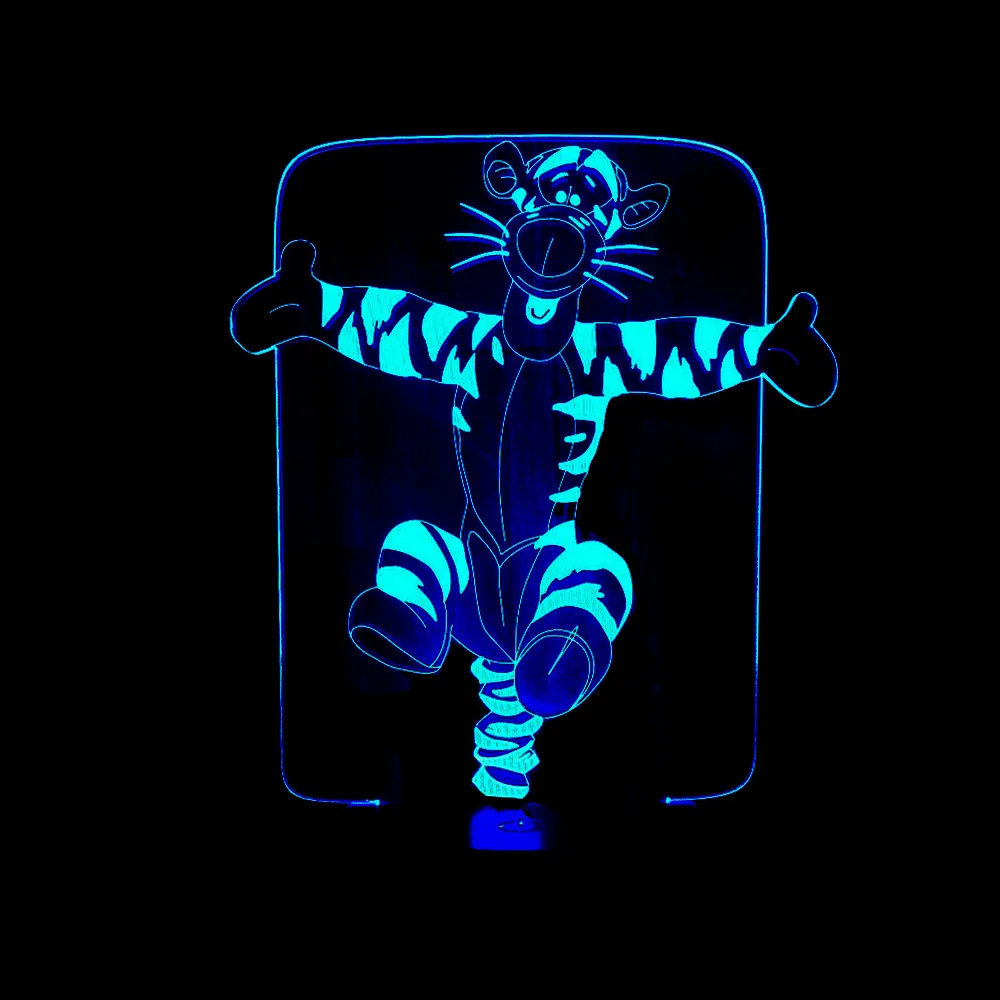 

Cartoon tiger 3D lamp LED stereo light creat Desk lamp touch and Remote Switch Colored lights Atmosphere lamp bedroom light