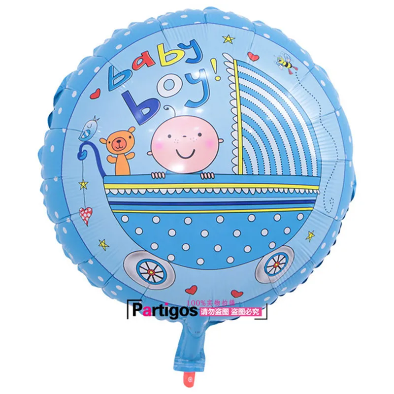 1 шт. ангельские малыши "шары для девочек baby shower Детские коляски воздушный шар из фольги детские игрушки для новорожденных вечерние украшения воздушные шары - Цвет: 18inch boy