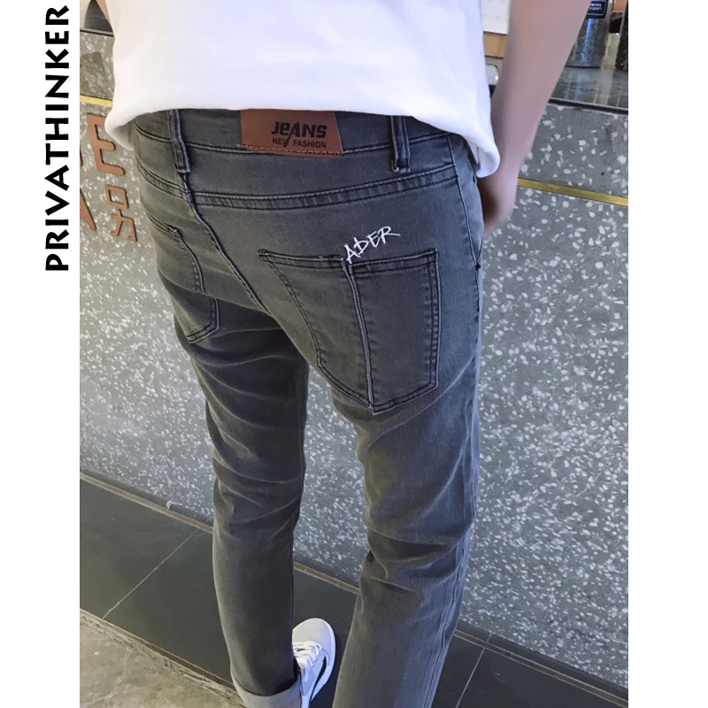 Privathinker Для мужчин брюки-карандаш джинсы 2018 с уличной Slim Fit джинсовые брюки