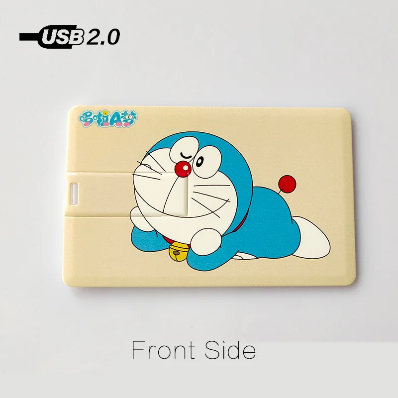 Синяя карточка с кошкой размер кредитной карты USB 2 0 Pendrive 128MB 4GB 8GB 16GB 32GB 64GB 128GB U флэш
