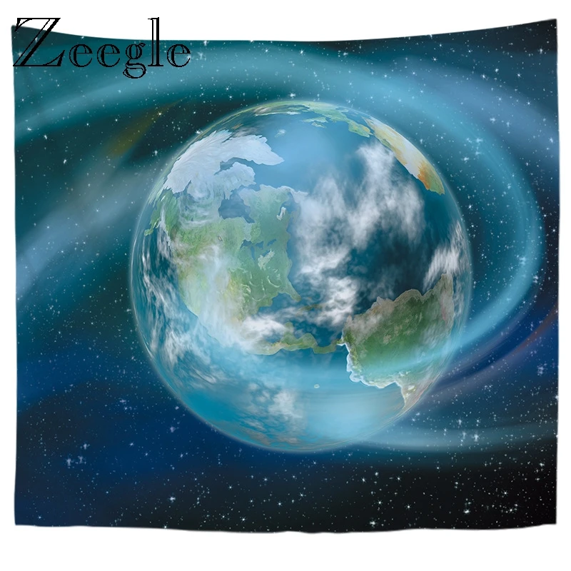 Гобелен полиэстер в стиле хиппи прямоугольный Настенный Ковер с принтом планеты