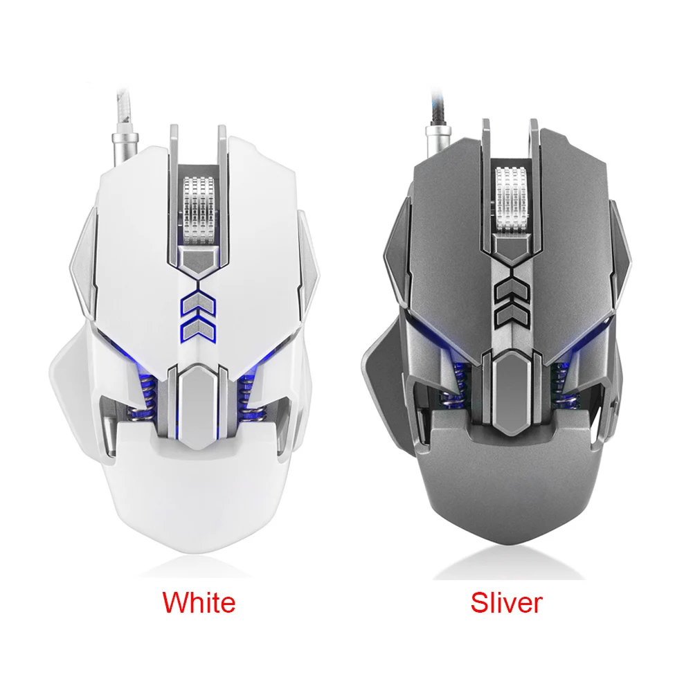 CW50 3200 dpi мышь эргономичная USB игра 7 кнопок Белый проводной светодиодный подсветка