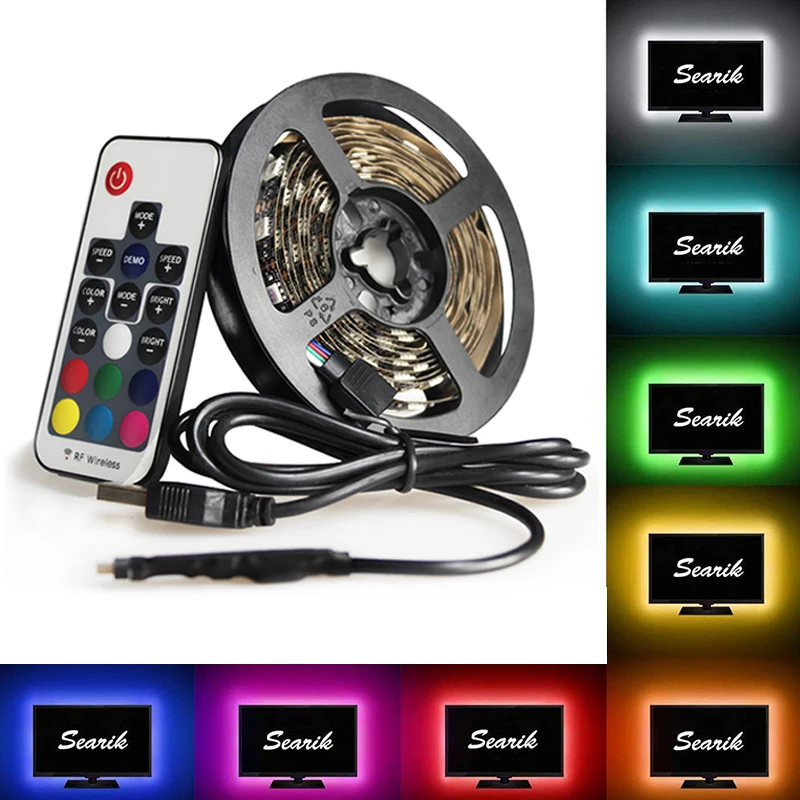 HKZZI 5 V USB Светодиодная лента 5050 RGB ТВ фоновое освещение Водонепроницаемая RF