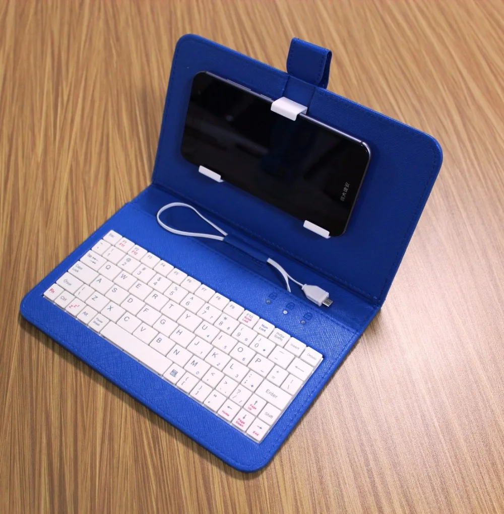 Мобильный чехол для телефона с проводной USB клавиатурой и мышью, чистый цвет, кожаный флип-чехол для телефонов на Android, Xiaomi, huawei, samsung, Meizu
