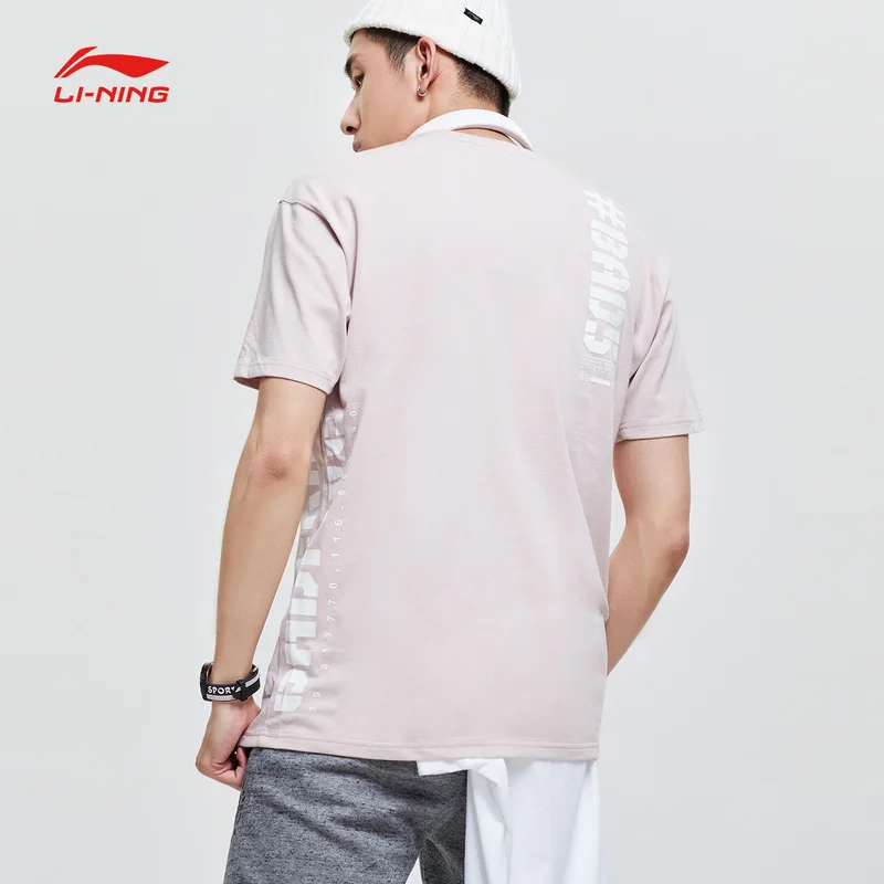 Мужская баскетбольная серия Li Ning свободная футболка из 100% хлопка с подкладкой li